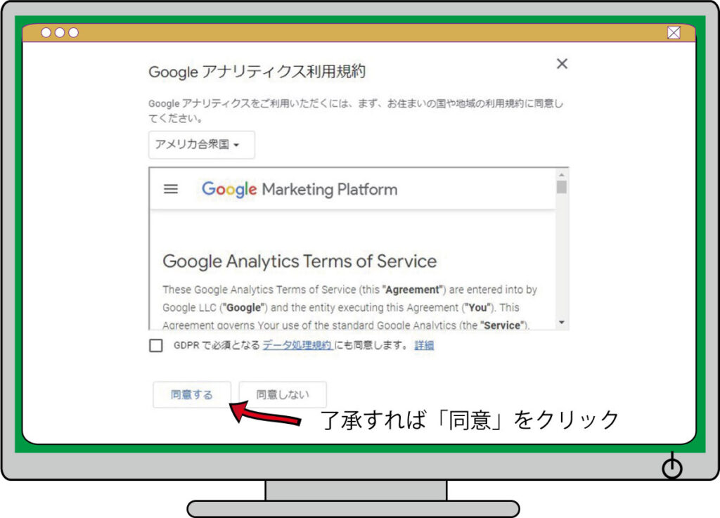 アナリティクス利用規約の同意