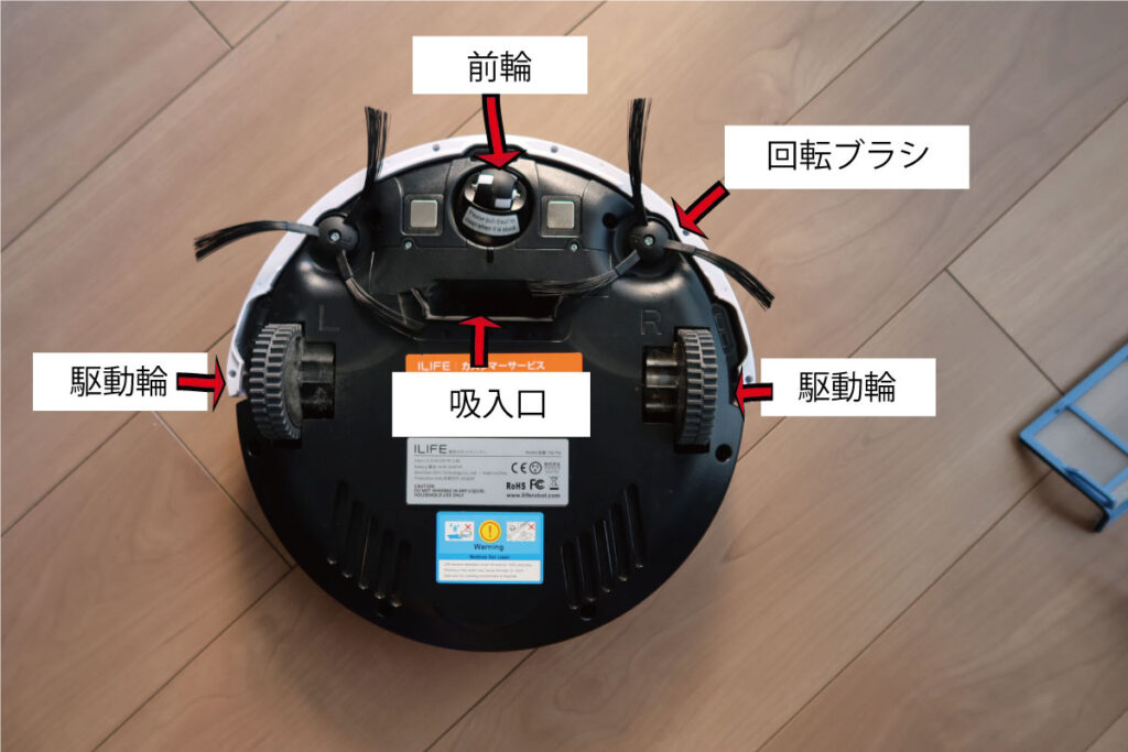 ロボット掃除機の裏側_説明